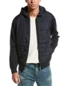 Raffi Quilted Wool-blend Zip Hoodie In Blue