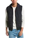 Raffi Quilted Zip Wool-blend Hoodie Vest In Blue