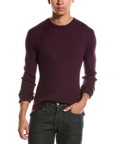 Raffi Raglan Wool-blend Crewneck Sweater In Purple