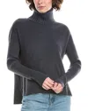 Raffi Rib Turtleneck Cashmere Sweater In Gray