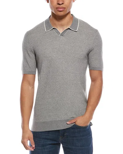 Raffi Silk-blend Johnny Collar Shirt In Gray