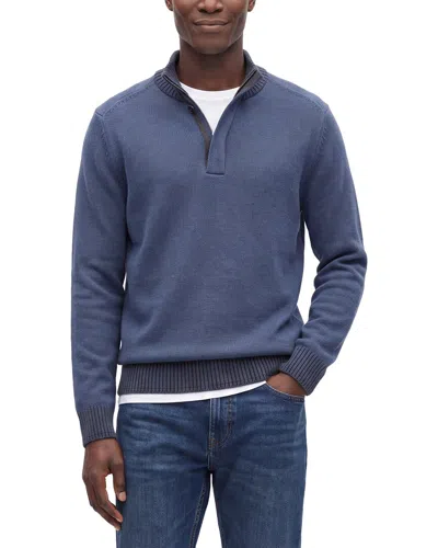 Raffi Vanise 1/4-zip Wool & Cashmere-blend Mock Neck Sweater In Blue