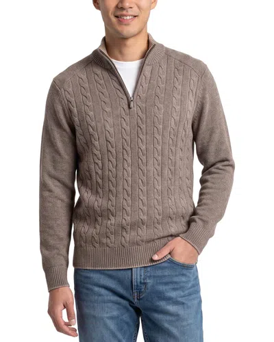 Raffi Vanise 1/4-zip Wool & Cashmere-blend Mock Neck Sweater In Gray
