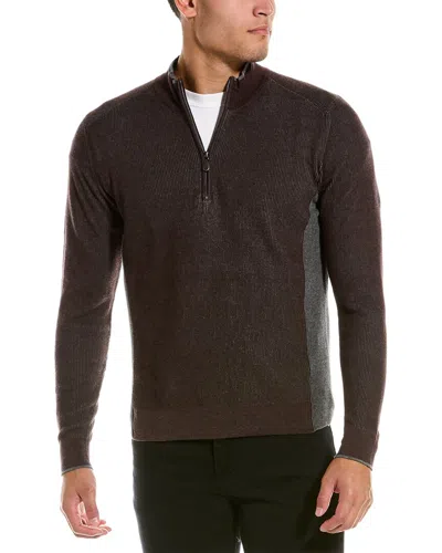 Raffi Mock Wool & Cashmere-blend 1/4-zip In Brown