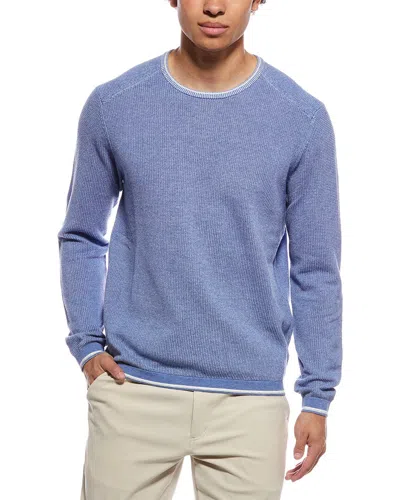 Raffi Vanise Waffle Knit Crewneck Sweatshirt In Blue