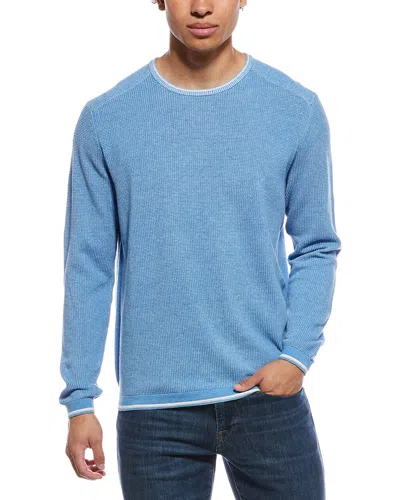 Raffi Vanise Waffle Knit Crewneck Sweatshirt In Blue