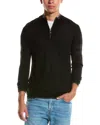 Raffi Wool-blend 1/4-zip Sweater In Black