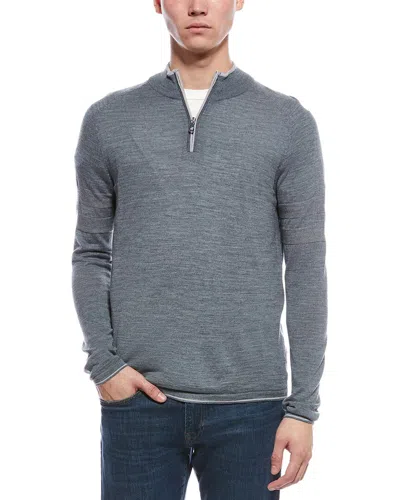 Raffi Wool-blend 1/4-zip Sweater In Gray
