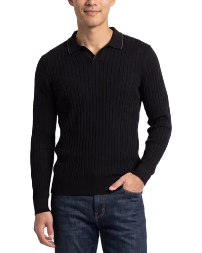 Raffi Wool-blend Drop Needle Shirt In Black