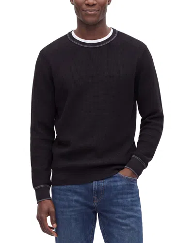 Raffi Wool-blend Waffle Shirt In Black