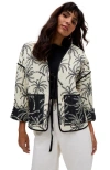Raffya Felicity Palm Print Reversible Jacket In Multi