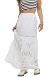 Raffya Georgina Lace Paneled Maxi Skirt In White