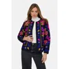 Raffya Halen Quilted Embroidered Jacket In Blue