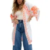 Raffya Lupe Edge To Edge Embroidered Kimono In White