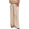 Raffya Matisse Wide Leg Patchwork Floral Print Trouser In White