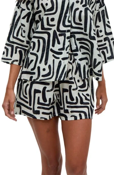 Raffya Nicola Paperbag Waist Warhol Print Short In Black