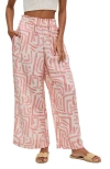 Raffya Pop Front Tie Warhol Print Pants In Pink