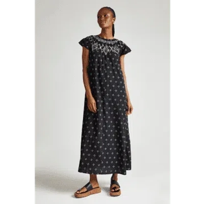 Raffya Willow Jacquard Black Dress