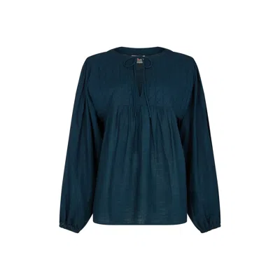 Raffya Women's Baez Billowy Sleeve Blouse In Blue