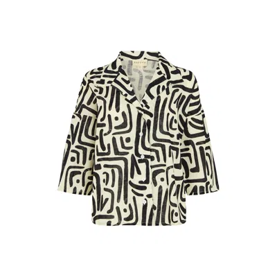 Raffya Women's Black Nicola Button Down Warhol Print Shirt In Multi