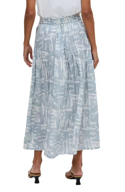 RAFFYA WOMEN'S BONNIE SHIRRED WAIST WARHOL PRINT MIDI SKIRT