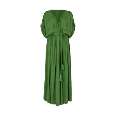 Raffya Women's Diamond Plait Neck Maxi Dress In Green
