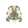Raffya Women's Fran Quilted All Over Embroidered Jacket In White In White