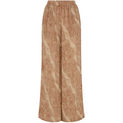 Raffya Women's Ginger High Waist Tiger Print Trouser In Orange