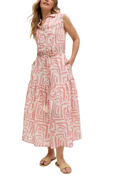 RAFFYA WOMEN'S HOLLY TIERED WARHOL PRINT MAXI DRESS