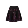 Raffya Women's Issabel All Over Embroidered Mini Skirt In Black In Black