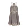 Raffya Women's Jen Tiered All Over Embroidered Mini Dress In Grey In Grey