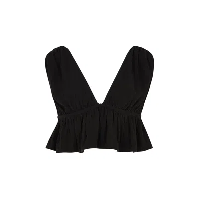Raffya Women's Katty Deep-v Neck Blouse In Black