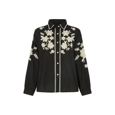 Raffya Women's Lila Embroidered Shirt In Black