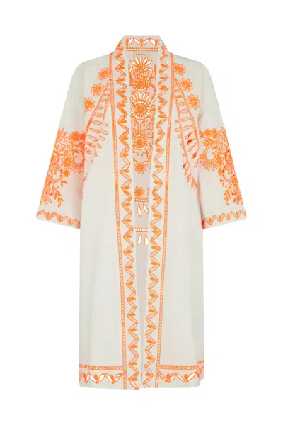 Raffya Women's Lupe Embroidered Kimono - White