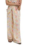 Raffya Matisse Wide Leg Patchwork Floral Print Trouser In Neutral