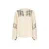 Raffya Demi Embroidered Ballon Sleeve Shirt In White