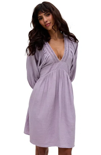 RAFFYA WOMEN'S SOIPOI RUCHED V-NECK MINI DRESS