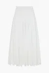 Raffya Women's White Mirella Embroidered Midi Skirt In White