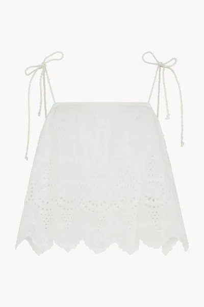 Raffya Women's White Rufa Embroidered Cami