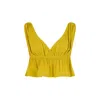 Raffya Katty Deep-v Neck Blouse In Yellow/orange