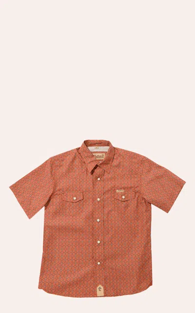 Rafter C Boy's Angler Orange Geo Print Western Shirt