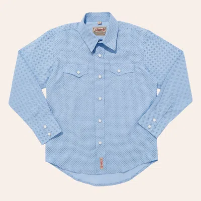 Rafter C Boys' Blue Geo Print Western Shirt