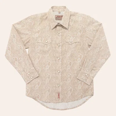 Rafter C Boys' Khaki Paisley Print Western Shirt In Brown