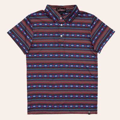 Rafter C Boys' Multicolor Aztec Stripe Print Polo Shirt
