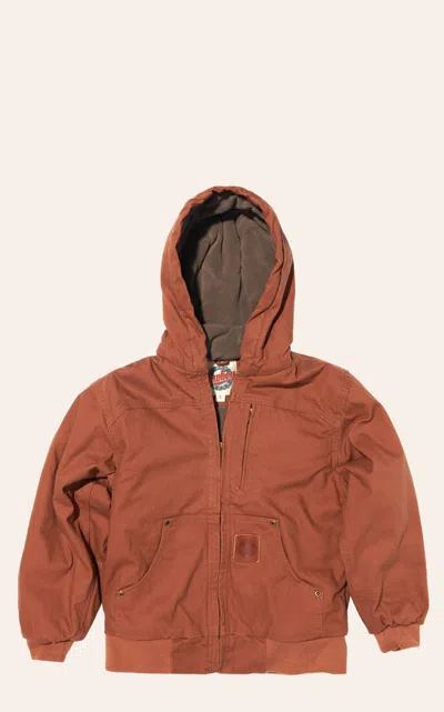 Rafter C Cowboy Workwear Boy's Brown Clay Canvas Hooded Jacket
