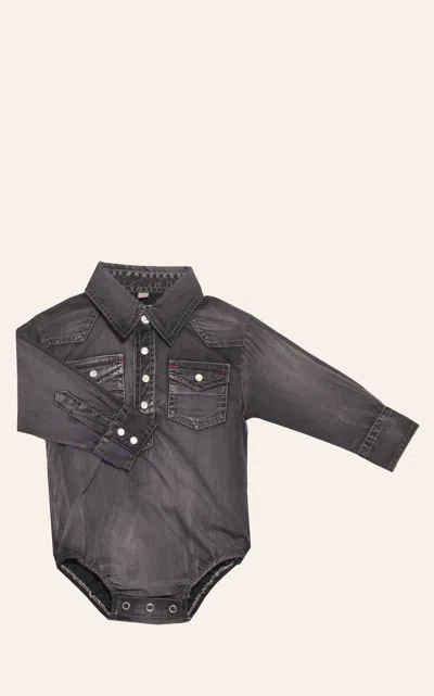 Rafter C Babies' Infant Boys' Washed Black Long Sleeve Western Onesie