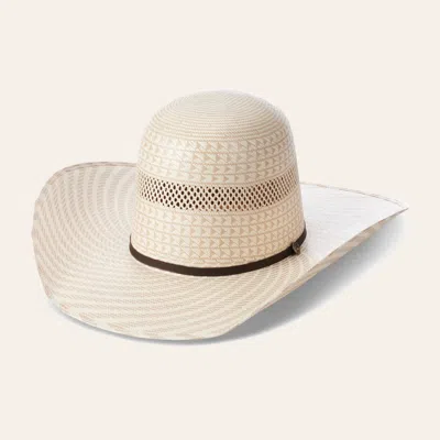 Rafter C Ivory And Tan Swirl Shantung Open Crown Cowboy Hat In Neutral