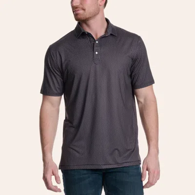Rafter C Men's Black & Gray Texas Print Polo Shirt