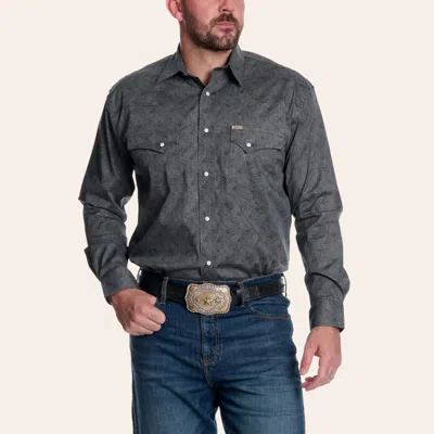 Rafter C Men's Black Paisley Print Western Shirt