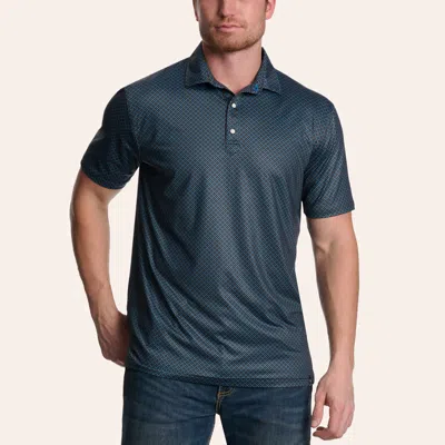 Rafter C Men's Blue Geo Print Polo Shirt